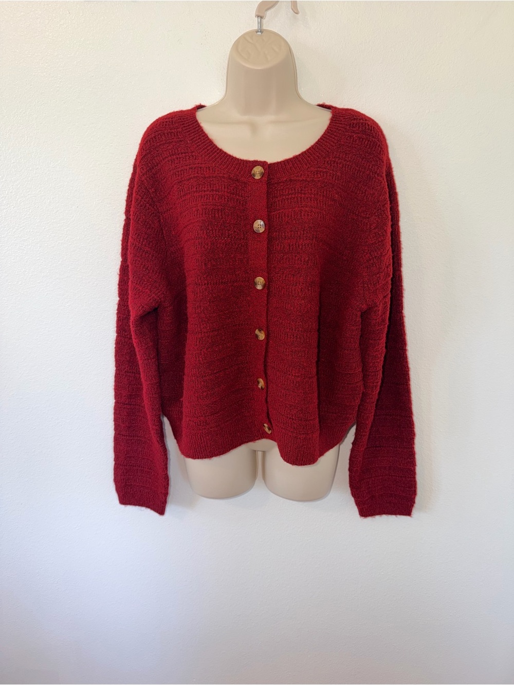 Universal Thread Red Button-Front Women's Cardigan